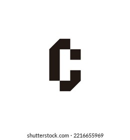 Letter r and j, letter c square geometric symbol simple logo vector