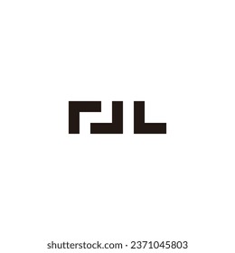 Letter r J L square geometric symbol simple logo vector