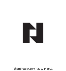 letter r and J, letter N point, letter r, J and N simple symbol logo vector