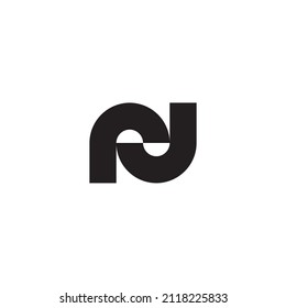 letter r and J, letter N. simple symbol logo vector