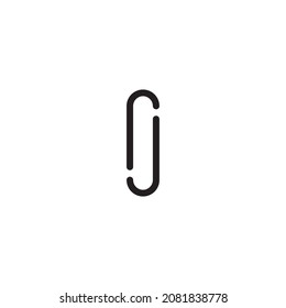 letter r and J, paperclip simple symbol logo vector