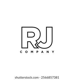 Letter R and J, RJ logo design template. Minimal monogram initial based logotype.