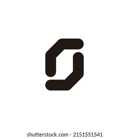 Letter r and J, letter S file simple symbol logo vector