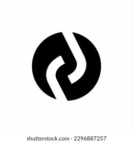 Letter R J vector logo design in circle.
