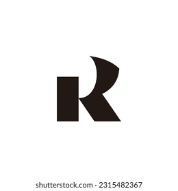 letter r k hair symbol simple geometric logo vector  