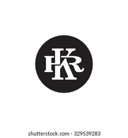 letter R and K monogram circle logo