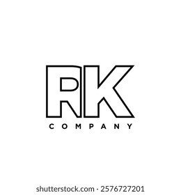 Letter R and K, RK logo design template. Minimal monogram initial based logotype.