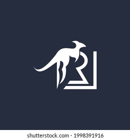 letter R kangaroo logo icon