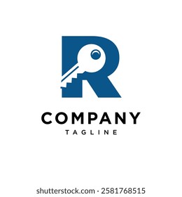 Letter R Key Logo Icon Vector