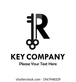 letter r with key logo template illustration. you can change the color. suitable for key company