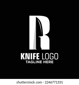 Letter R Knife Logo Design Template Inspiration, Vector Illustration.