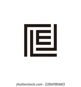 Letter r, L, E and J square geometric symbol simple logo vector