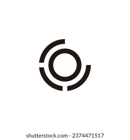 Letter r, L, J and o circle geometric symbol simple logo vector