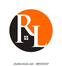 letter R and L logo vector.