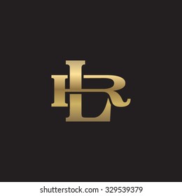 letter R and L monogram golden logo