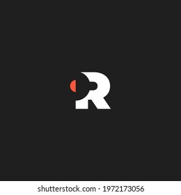 letter R and lamp vector illustration