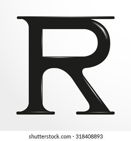Letter "R" of the Latin alphabet. Vector illustration.