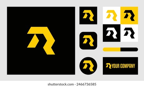 Letter R latter logo icon design simple