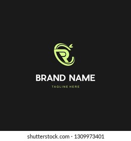 Letter R Leaf Circle Nature Abstract Creative Business Modern Logo