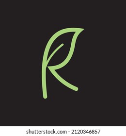 Letter R Leaf icon  Logo , Leaf logo, Letter r, r leaf  logo design vector image