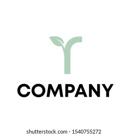 letter R LEAF initial shape vector logo