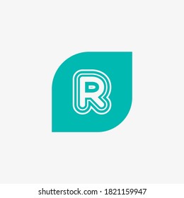 Letter R Leaf Logo Design Template Element