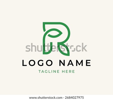 Letter R Leaf Logo design vector