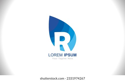 Letter R leaf logo icon design template elements