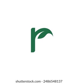 Letter R Leaf Logo Icon. R Initial Logo Design