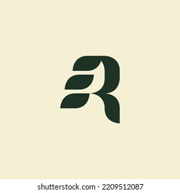 Identidad del logotipo de la letra R. Logotipo inicial simple de monograma R para la identidad de logotipo natural