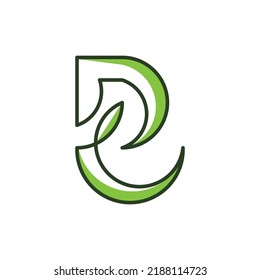 Letter R Leaf Simplicity Logo