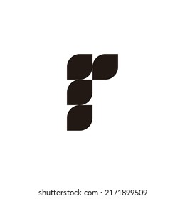Letter r leaves geometric symbol simple logo vector