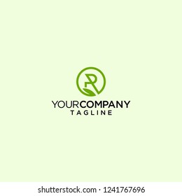letter R leaves logo vector icon