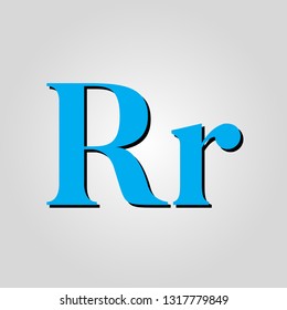 letter R light blue