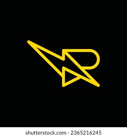 Letter R and Lightning Bolt combination, Thunder bolt design logo template element, vector illustration