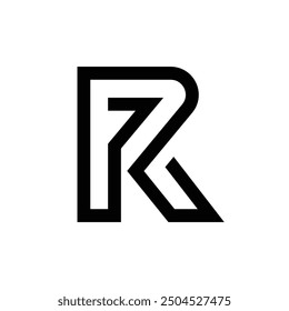 Letter R line art creative unique elegant logo
