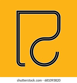 letter r line art design vector