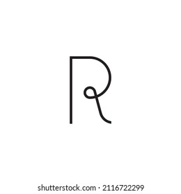 
letter R line, balloon or drop of water simple symbol logo vector