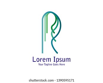 Letter R line for company design logo branding letter element