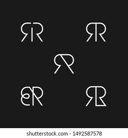 Letter R line logo design. Universal elegant vector sign design. Graphic alphabet symbol for corporate business identity. Letter R logo isolated. black and white