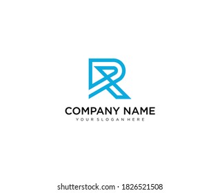 Letter R line logo design. Linear creative minimal monochrome monogram symbol. Universal elegant vector sign design. Premium business logotype. Graphic alphabet symbol for corporate business identity