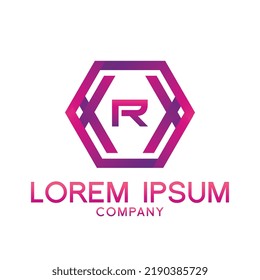 Letter R line logo design.Creative minimal linear monogram symbol. Universal elegant vector sign design. Premium type of business logo. Graphic alphabet symbol for technology identity