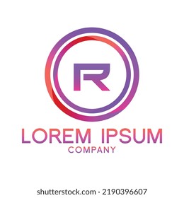 Diseño del logotipo de la línea R.Mínimo creativo símbolo de monograma lineal. Diseño universal elegante de señalización vectorial. Logotipo de marca de primera calidad. Símbolo gráfico del alfabeto para identidad tecnológica