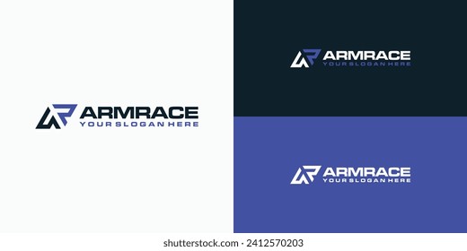 Letter A and R line vector logo design