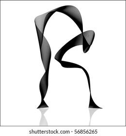 letter r linear design vector