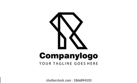 Diseño del logotipo de estilo lineal de la letra R. Plantilla de vector de logotipo de carta R