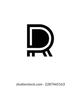 Letter R lines geometric symbol simple logo vector