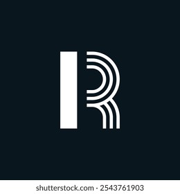 Letter R Lines Minimal Business Logo and Icon | R Letter Typography Symbol Monogram