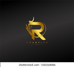 Letter R Linked Artistic Shape Monogram Logotype