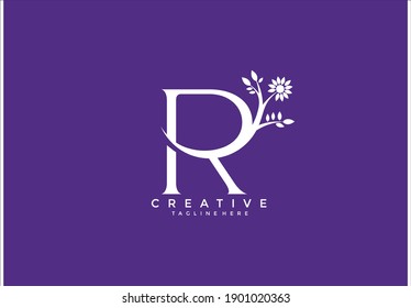 Letra R Logograma de flor ligado